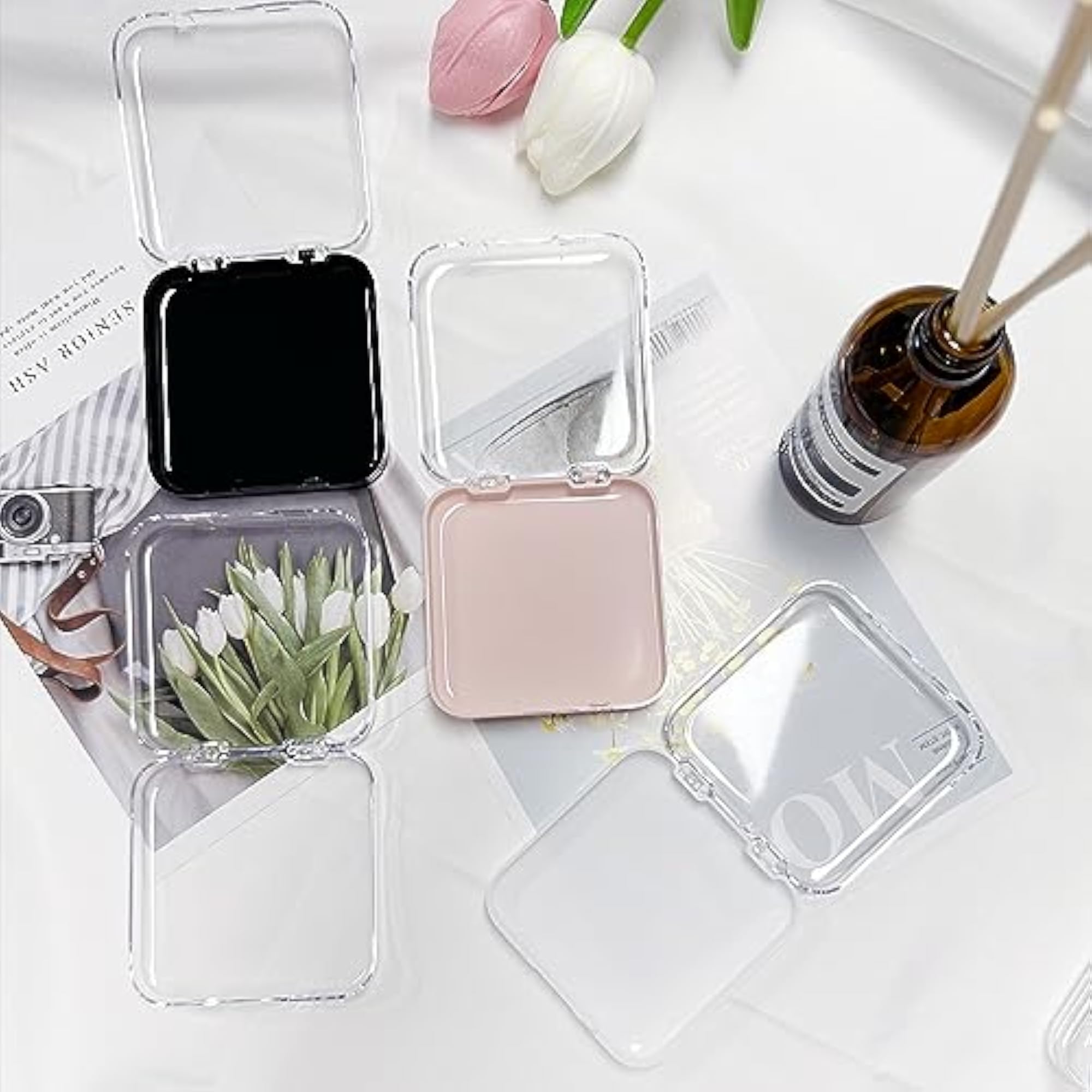 12 Pieces Nail Art Press On Storage Box with Double Sided Tape