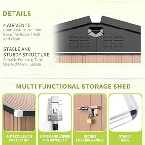 Metal Storage Shed,Outdoor Storage Building 10x12,Large Backyard Sheds with Lockable Doors,Waterproof Outside Storage Shed Metal Storage ShedOutdoor Storage Building 10x12Large Backyard Sheds with Lockable DoorsWaterproof Outside Storage Shed