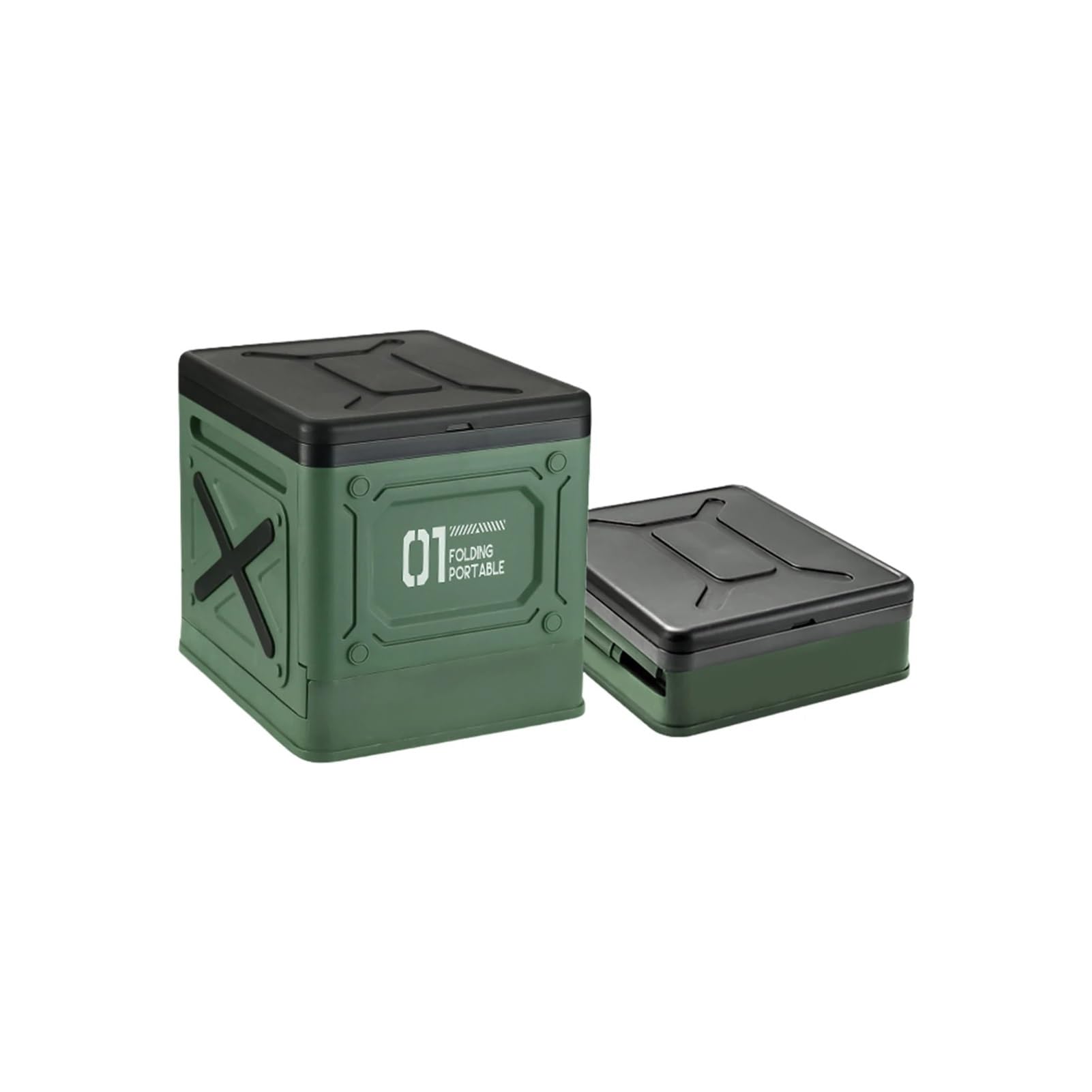 Folding Toilet Car Folding Toilet Bucket Capacity Trash Can for Tour Emergency Self-Driving Travel Portable Outdoor Camp Toilet(Type2 Green)