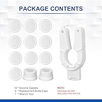 Vista 7 de LANMU Replacement Bottle Cap Kit Compatible with Swiffer WetJet Cleaning Solution Bottles (2 Pack+10Pcs Silicone Gasket)