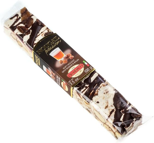 Quaranta Torrone Soft Nougat Bar Raisins & Rum 100g