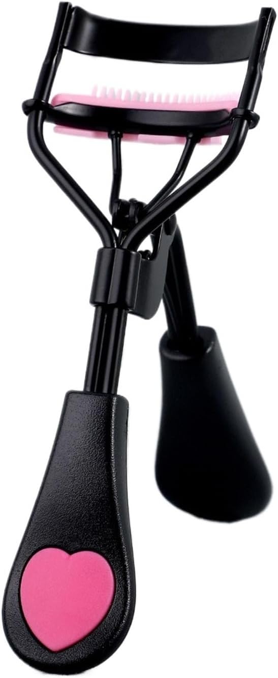 1 Stainless Steel Eyelash Curler with Comb, Lasting Shaping Big Eyes, no harm to Eyelashes, Suitable(White)