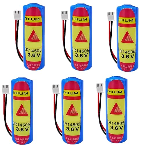 YICUAA�i6����jER14505M 3.6V 2200mAh ���`�E���d�r�A�����p ER14500 TL-5903 SL-360 S7-400 �d�C���[�^�[ �K�X(2.54 �z���C�g�v���O)