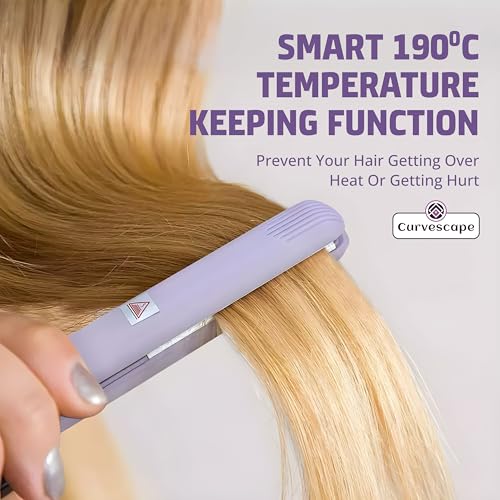 Image of Mini Hair Straightener & Curler, Portable Travel Flat Iron with Ceramic Tourmaline Plates, Compact & Lightweight for Quick Styling, Ideal for Teens and Adults