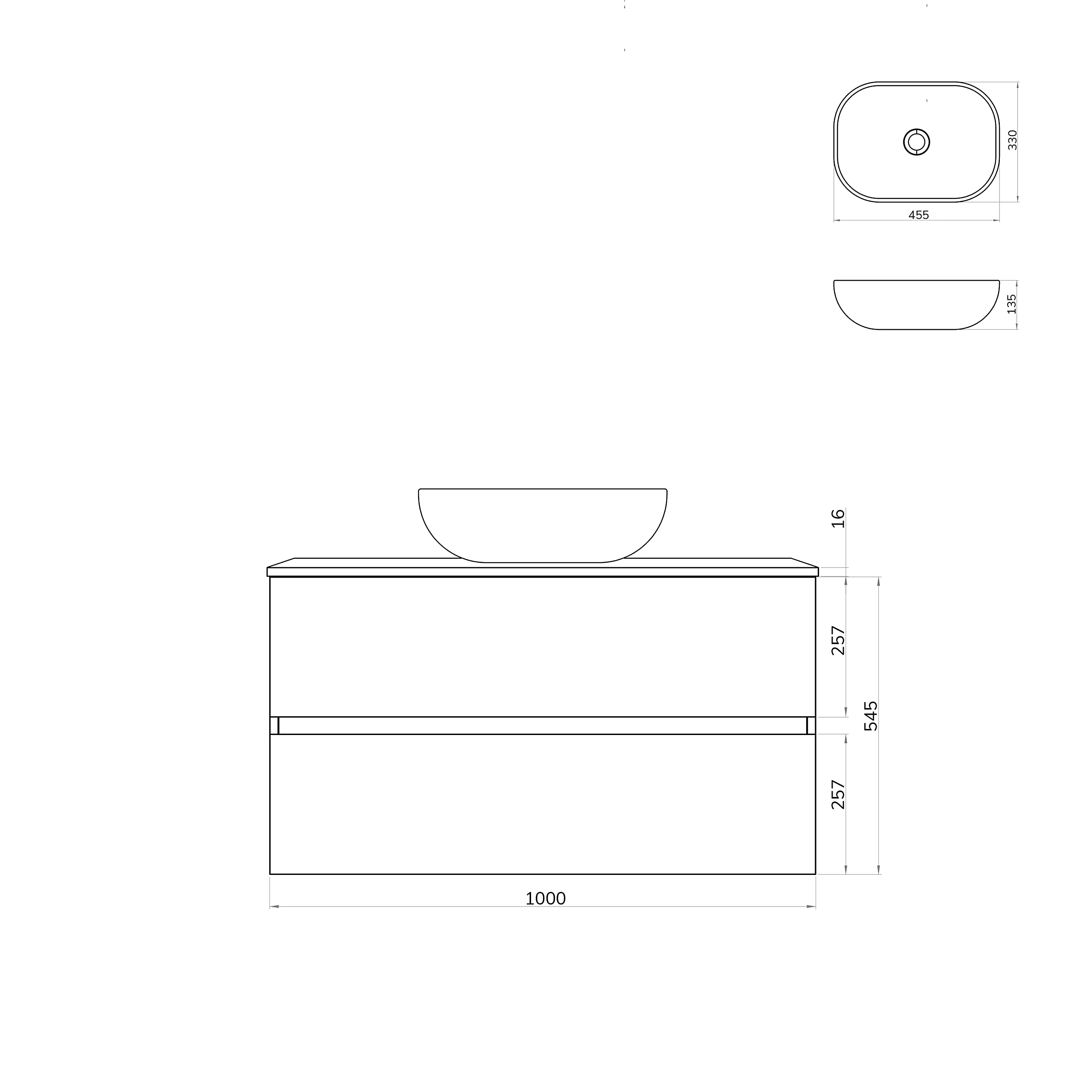 Baikal Baño Onyx, 2 cajones, suspendido en Pared, con Lavabo cerámico. Mueble Montado, Melamina 16,Mueble F46 + Top + Lavabo 100 cm Nature