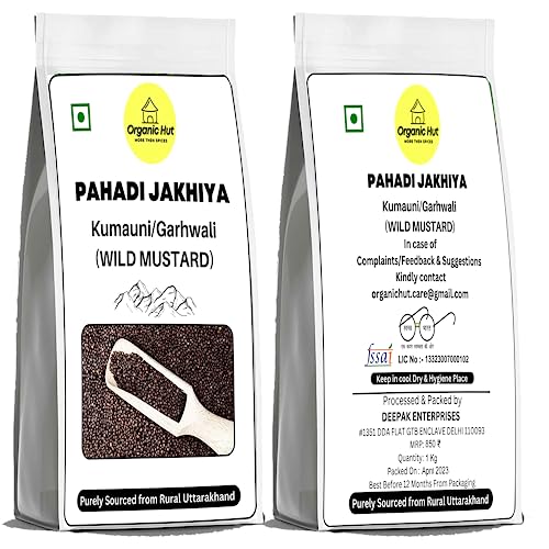 Image of Organic Hut Himalayan jakhiya seeds pahadi (Wild Mustard) Black Jakhya Seeds | Pahadi jakhiya | Pahadi jeera | Jakhiya Seeds | (Cleome Viscose) Purely Soured from Rural Uttarakhand (1 Kg)