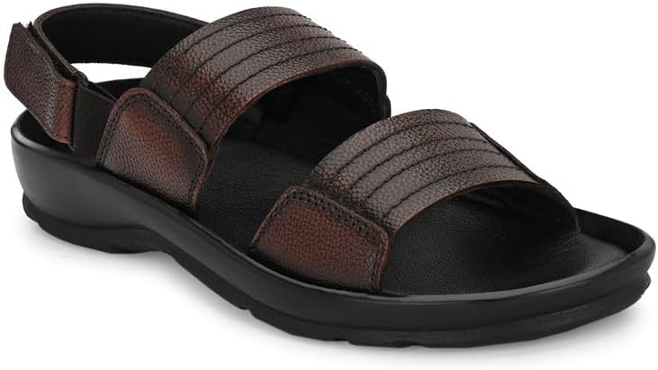 TrueYarnMen's Genuine Leather Sandals | Sandals For Men | Comfortable | Cushioned Insole | Durable | Handmade | All Occasion Slippers