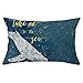 Daesar Coussin Décoration Salon, Housse Coussin 30x50 Bleu Housse Coussin Exterieur Motif Baleine Take me to The Sea, Polyester