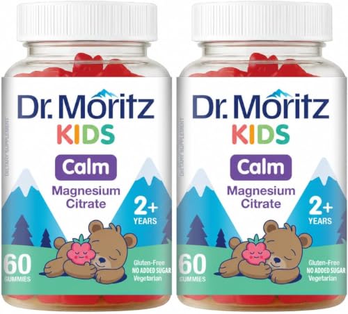 DR. MORITZ Sugar-Free Calm Magnesium Gummies for Kids and Adults - Non-GMO Magnesium Citrate Gummies - Raspberry Flavor - 2-Pack (60 Count)