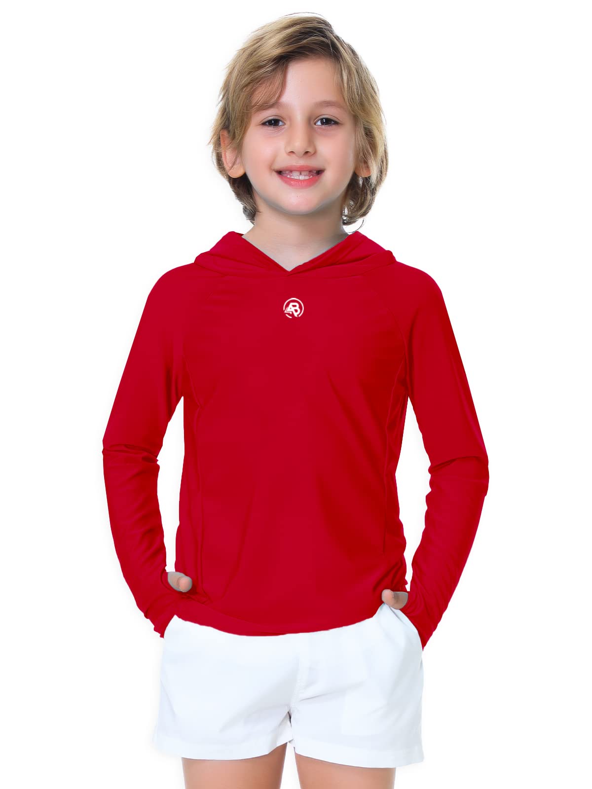 AOBUTE Sudadera unisex de manga larga con capucha para niños UPF 50+ con agujero para el pulgar de 3 a 12 años