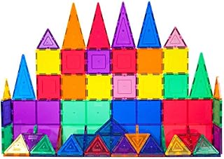 PicassoTiles 60 Piece Set 60pcs Magnet Building Tiles Clear Magnetic 3D Building Blocks