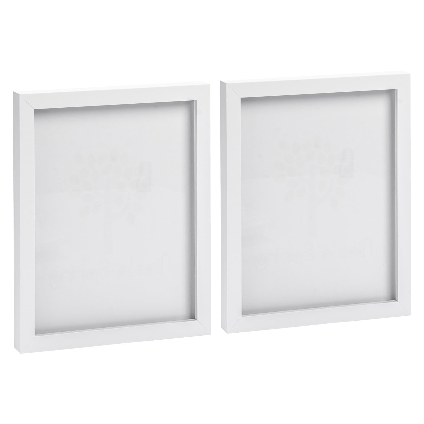 Nicola Spring Photo Frames - Fits Photo Size 8 x 10 (20 x 25cm) - Pack of 2 - White Picture Frame Wall Mounted Portrait with Stand Freestanding Certificate Poster Display