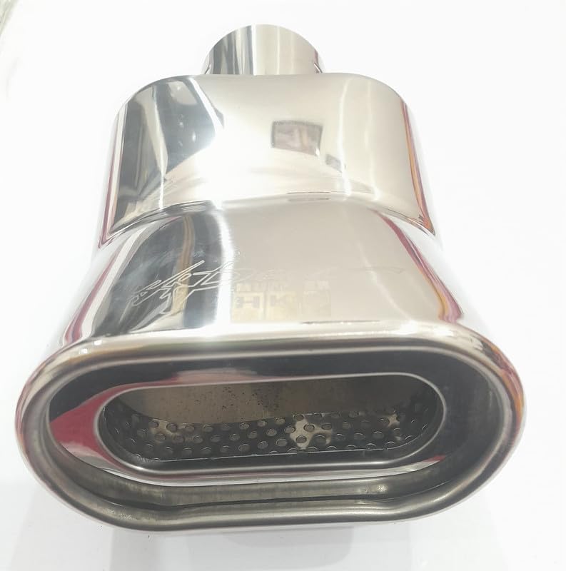 Heavy Quality Stainless Steel Car Bent Burnt Oval Exhaust Tail Muffler Tip Curved Oval Pipe 60mm (Chrome) Compatible with Honda City 2017