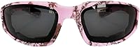 Vista 2 de OWL Gafas de motocicleta para mujer, con espuma acolchada, marco rosa, gafas de ciclismo UV400 de policarbonato para mujer