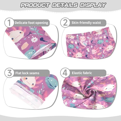 Lovely Axolotl Pattern Hawaiian Kids Baby Girls Leggings Stretch Full Length Dance Pants Gym3