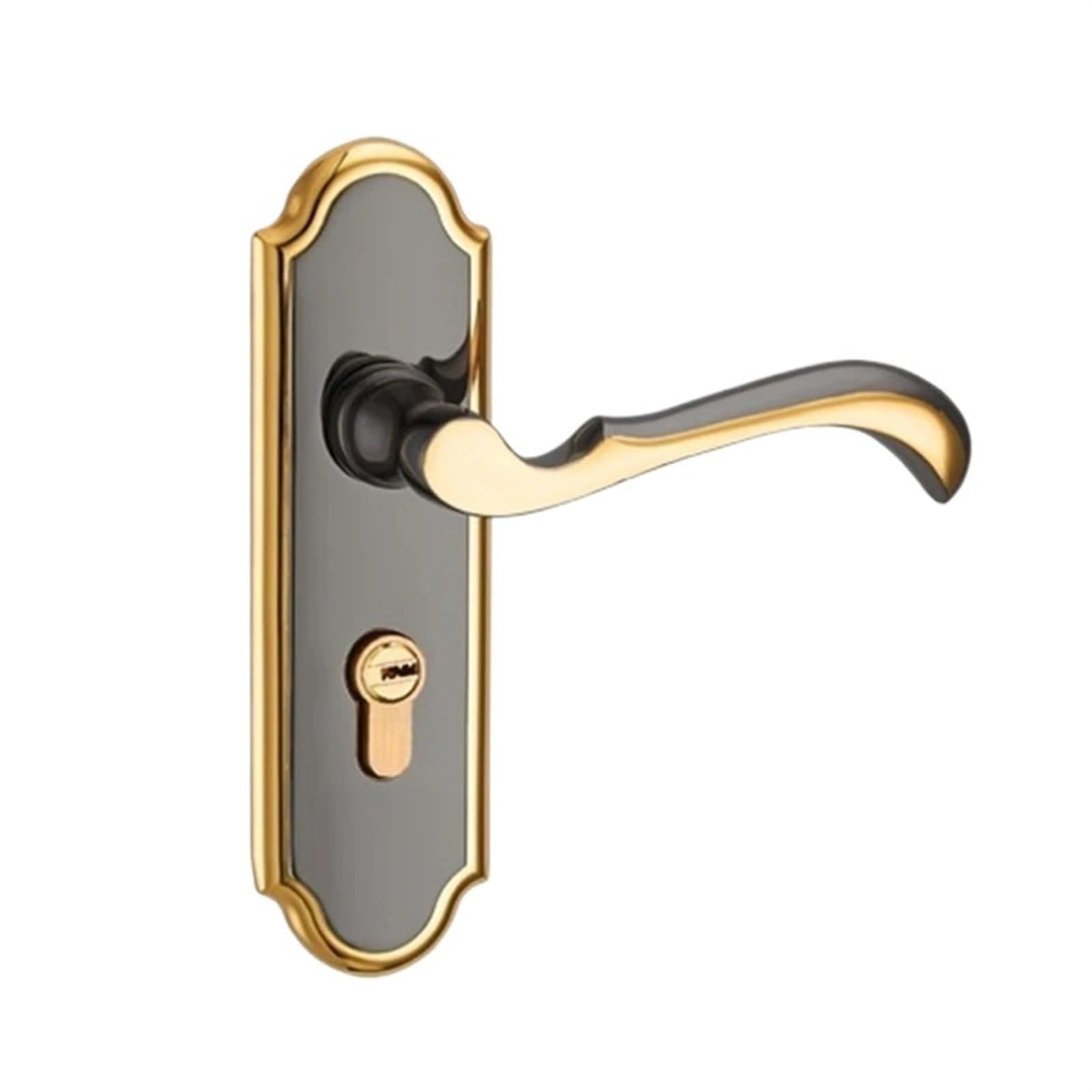 Serrure languette unique pour chambre à coucher avec poignée en titane noir chic