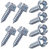 Chrome License Plate Screws Kit - 8 Pcs | Rustproof Fasteners for Front & Back License Plates, Covers and Frames on Domestic Cars, SUVs, Trucks | Stainless Steel Self Tapping Mounting Bolts