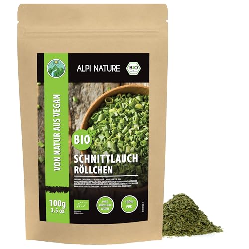 Alpi Nature Cebollino Orgánico Seco 100g, Cebollino Seco y Picado para Cocinar y Decorar
