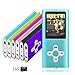 Goldenseller 16GB Mp4 Player Mp3 Player for a Micro SD Card Slot, Portable Videos Player, Media Player, Music Player, Voice Recording Player, With a support of MP3, WMA, JPEG and TXT files (Blue)
