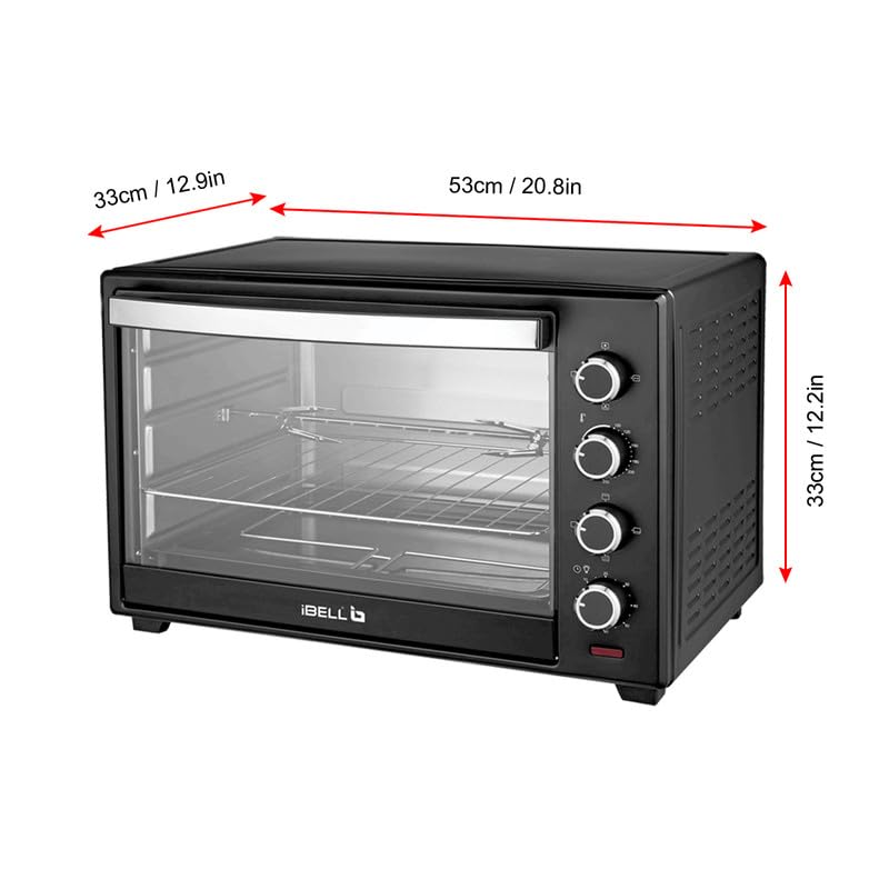 Dimensions of IBELL EO40LGDLX OTG: 33cm depth, 53cm width, 33cm height