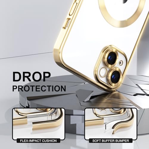 Image of Misea Magnetic for iPhone 14 Case Compatible with MagSafe Gold