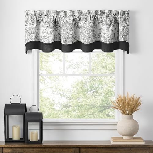 Ellis Curtain Bradford Valance, 70 x 12, Black