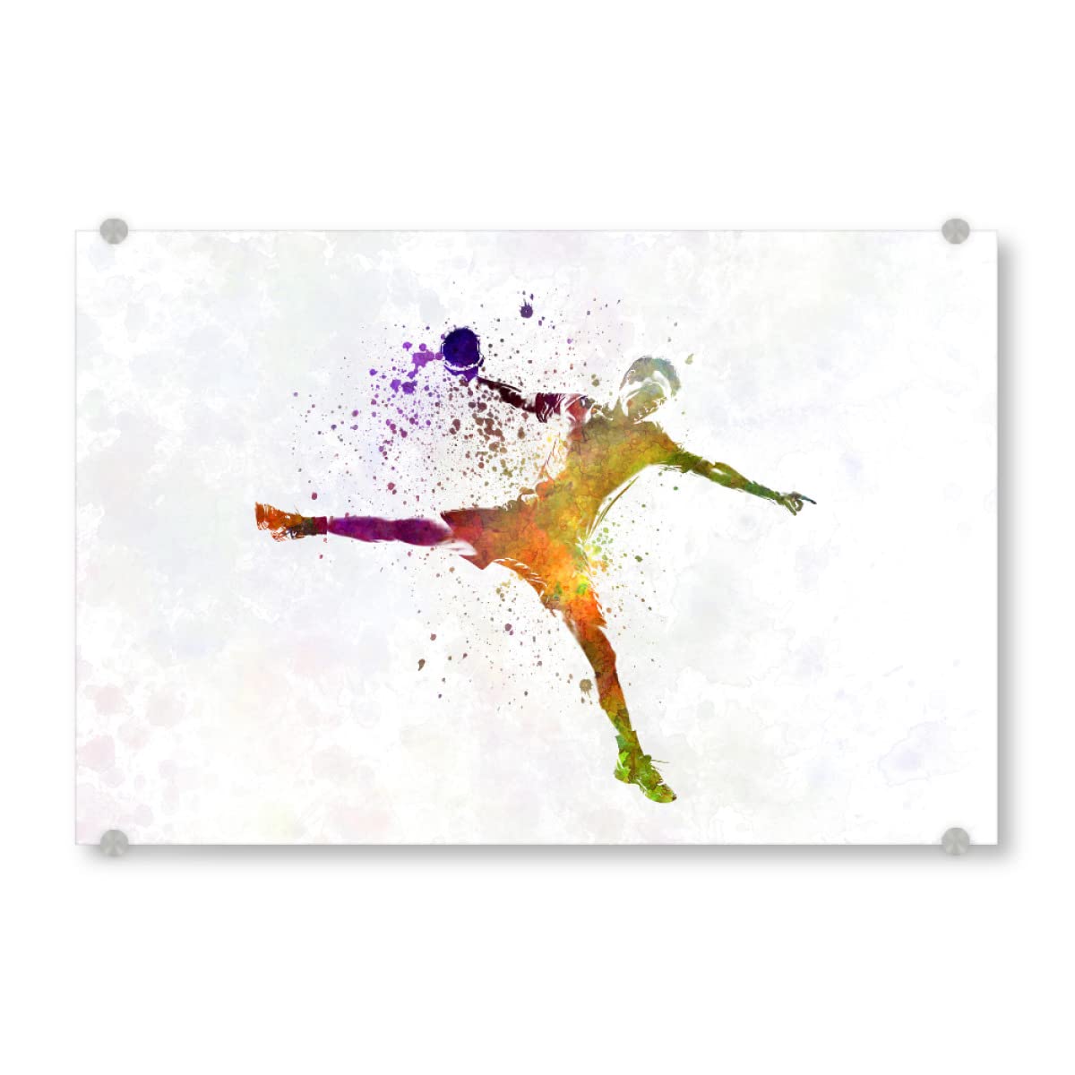 artboxONE Acrylglasbild 150x100 cm Abstrakt Handball Player in Watercolor - Bild Sport Color Handball