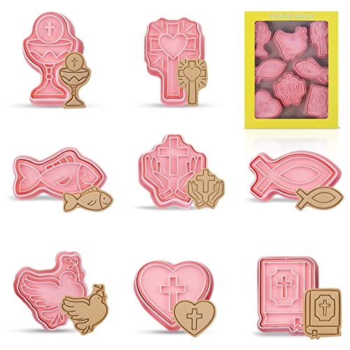 Ausstechförmchen Kommunion, 8 Stück Christen Fisch Keksausstecher,...