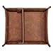 SITHON Valet Tray Desktop Storage Organizer, Removable 2 Compartments Catchall Tray Bedside Vanity Nightstand Caddy Holder Desk Storage Plate, Valentine's Day Gift, Brown
