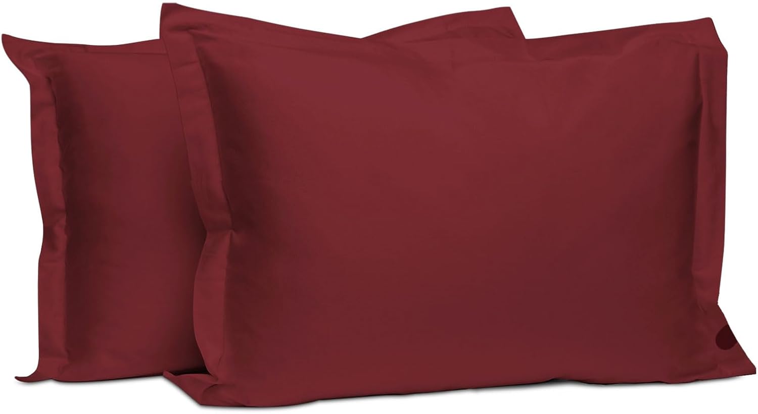 Pizuna Pure 100% Cotton Pillow Shams Queen Size Set of 2 Rio Red, Luxurious 400 Thread Count Long Staple Cotton Sateen with Envelope Closure (Combed Rio Red Cotton Pillow Shams Queen)