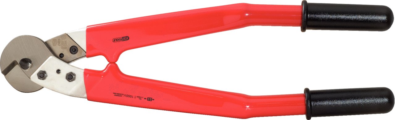 KS Tools 117.1266 - Tijera cortacables para cable trenzado aislada (tamaño: 600 mm)