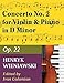 Wieniawski Henryk Concerto 2 in d minor Op. 22. Violin and Piano. by Ivan Galamian. International