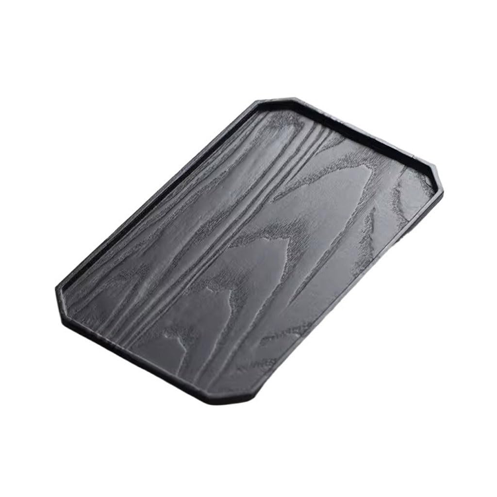 Bandejas Servir Comida Bandeja De Té Madera Maciza Negra Simple For Mesa Seca Doméstica Almacenamiento Mesa Cama