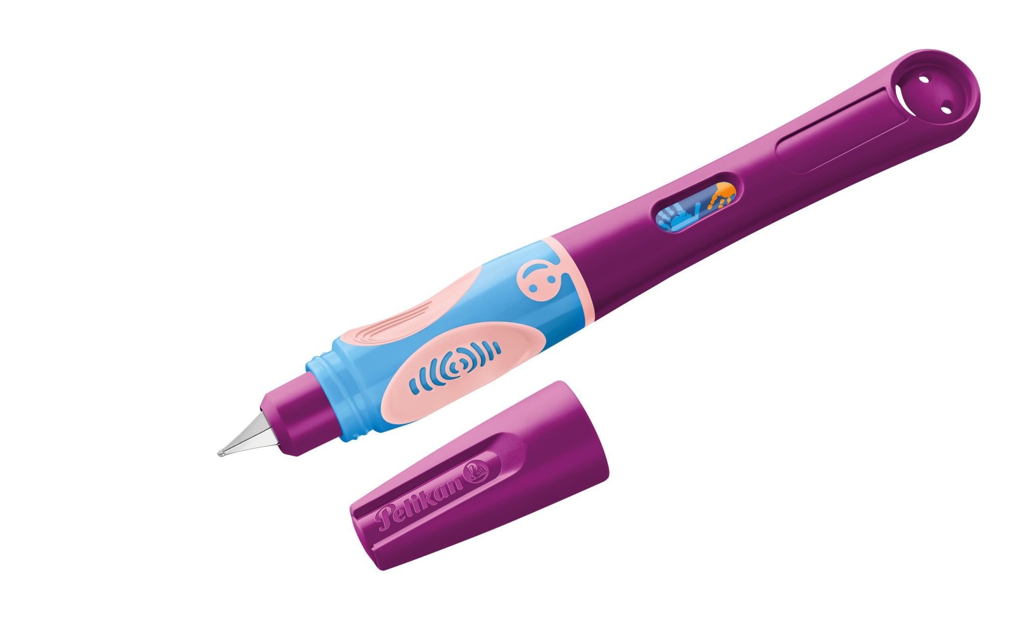 Pelikan griffix Füller Linkshänder Sweet Berry – ergonomischer Schreiblernfüller für Kinder, Schulfüller mit Edelstahlfeder & Patrone