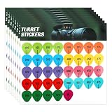 Penitue 8 Sheets Color-Coded Turret Stickers, Dope Tags Most Scope Caps Label with 100-1000 Yard Range Card Markers for Long Range Adjustment Hunting & Fit Practice Accessories