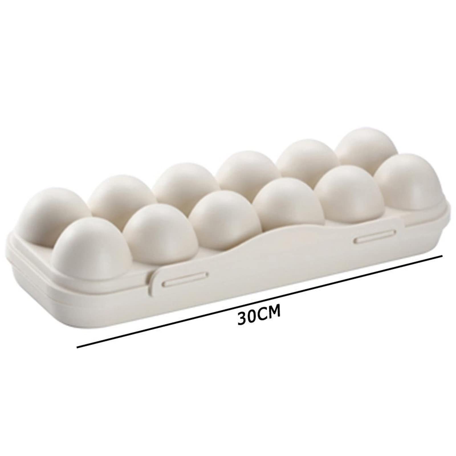 Bandeja de plástico para huevos, Huevera plegable de plástico blanco 12 rejillas for frigorífico 30x11x6,5 cm