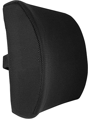 Image of Royalkart Ergonomic Lumbar Support Pillow for Back Pain Relief -100% Memory Foam Back Cushion for Office, Car & Gaming Chair - Posture Correcting Design with Breathable Mesh