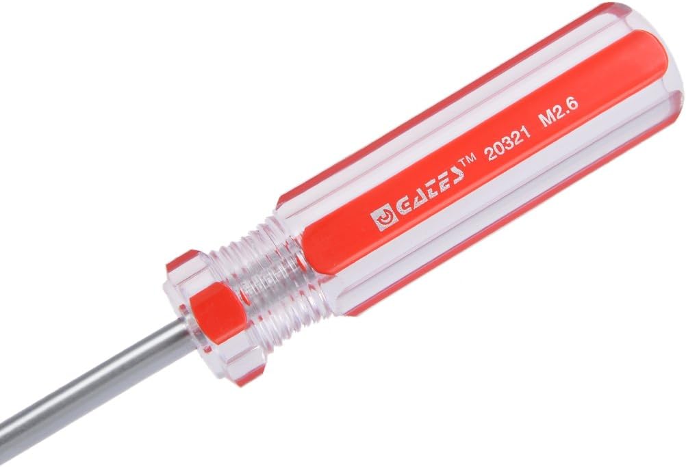 sourcing map Magnetic 2.6mm Spanner Screwdriver U-Shaped with 5 Inch Shaft Cr-V Steel Shaft, Black, Clear, Red, 2.6mm x 125mm - Image 5