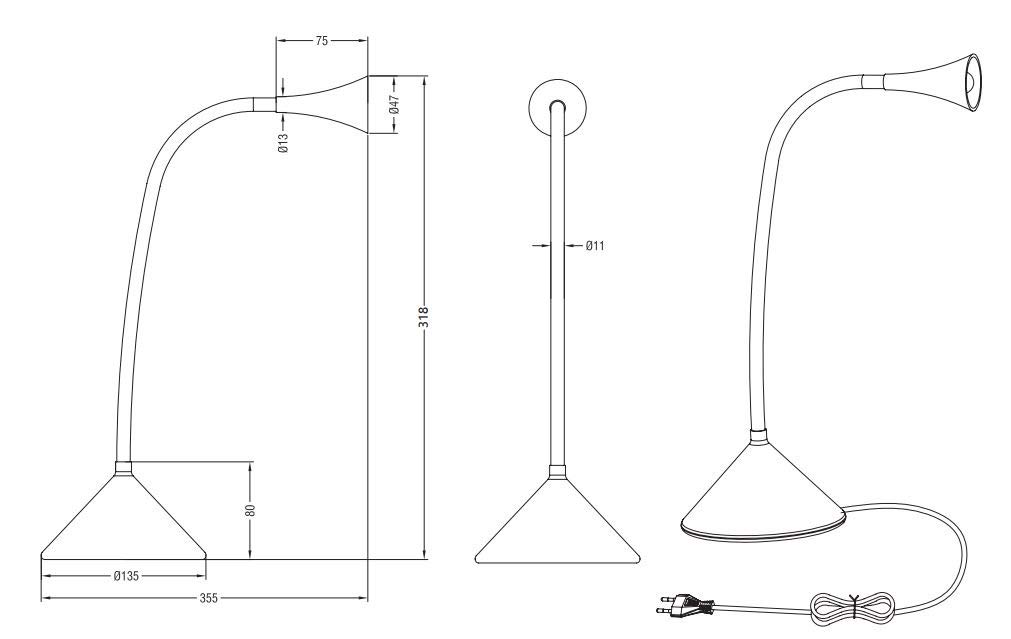 Reality R52391187 Lampada LED da Tavolo e da Parete, in Plastico, Braccio Flessibile, Nero/Argento