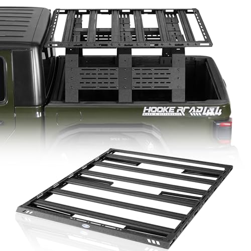 Hooke Road Mid-Size Truck Bed Rack Roof Rack Top Storage Platform Universal for Jeep Gladiator JT, Toyota Tacoma, Chevy Colorado, Ford Ranger Pickup