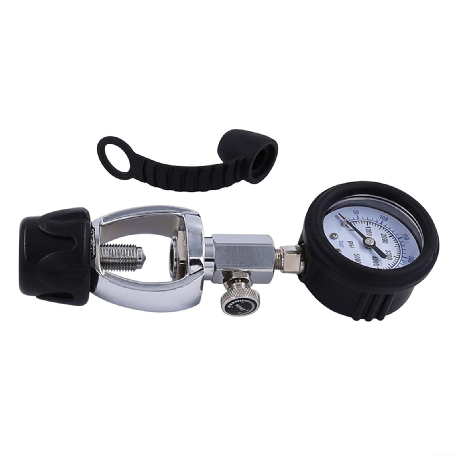 Manometro a cilindro per immersioni, 5000 psi/350 bar, con valvola G5/8, convertitore per serbatoi per rapidi controlli pre-immersione