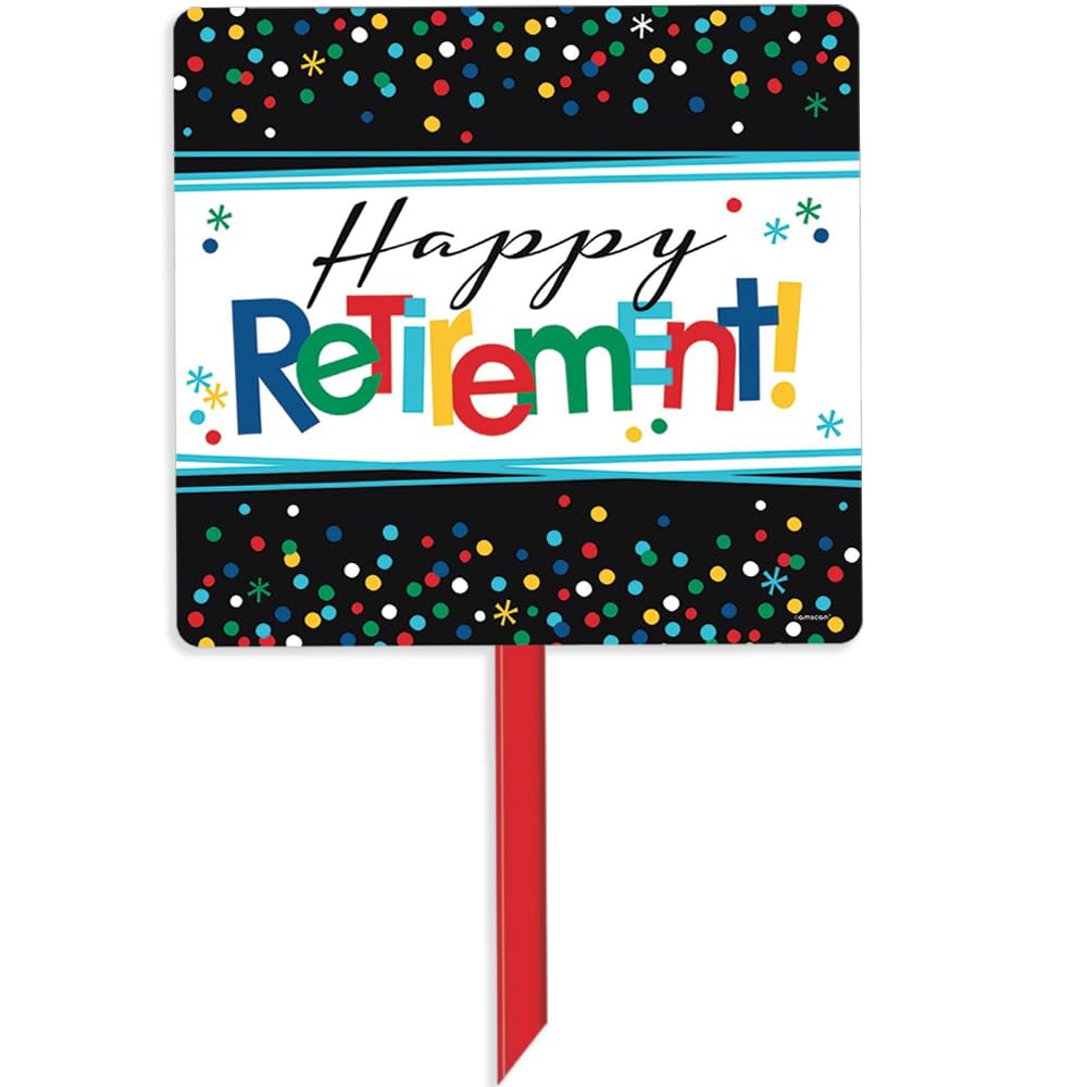 amscan Divertido cartel decorativo para fiesta de jubilación feliz jubilación, plástico, 5 x 14 pulgadas