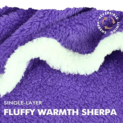 Tirrinia Oversized Sherpa Wearable Blanket Hoodie – Purple — view 5