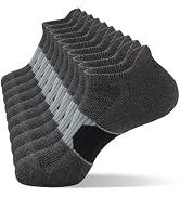 FYTUTESE Ankle Running Socks for Men with Cushion 5 Pack Mens Athletic Cushioned Low Cut Cotton S...