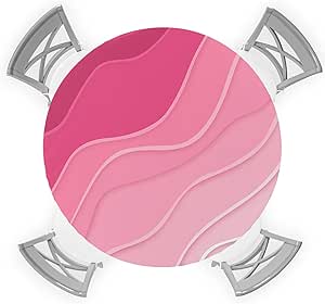 Amazon.com: Geometric Pink Round Tablecloth Fitted Table Cover ...