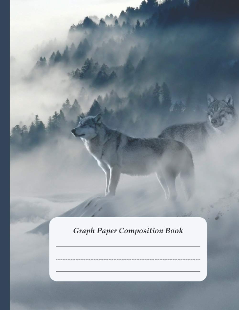 Graph paper notebook: Wolf 4x4 Quad Ruled composition book, 8.5 x 11 inches, 120 pages - Grid Paper Notebook