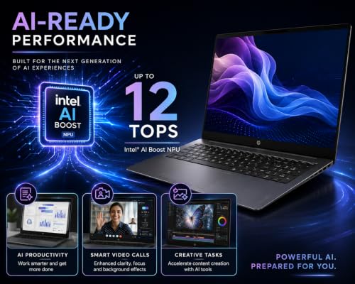 Image of HP OmniBook 3 16 inch WUXGA Touch Laptop, 12-Core Intel Core Ultra 7 AI Processor, 32GB DDR5 RAM, 1TB PCIe SSD, Wi-Fi 7, 1080P FHD Camera, Windows 11