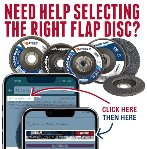 Image of Weiler 50965 3 inch Bobcat Mini Abrasive Flap Disc, Flat (TY27), Type R Mount, 120Z (Pack of 10)
