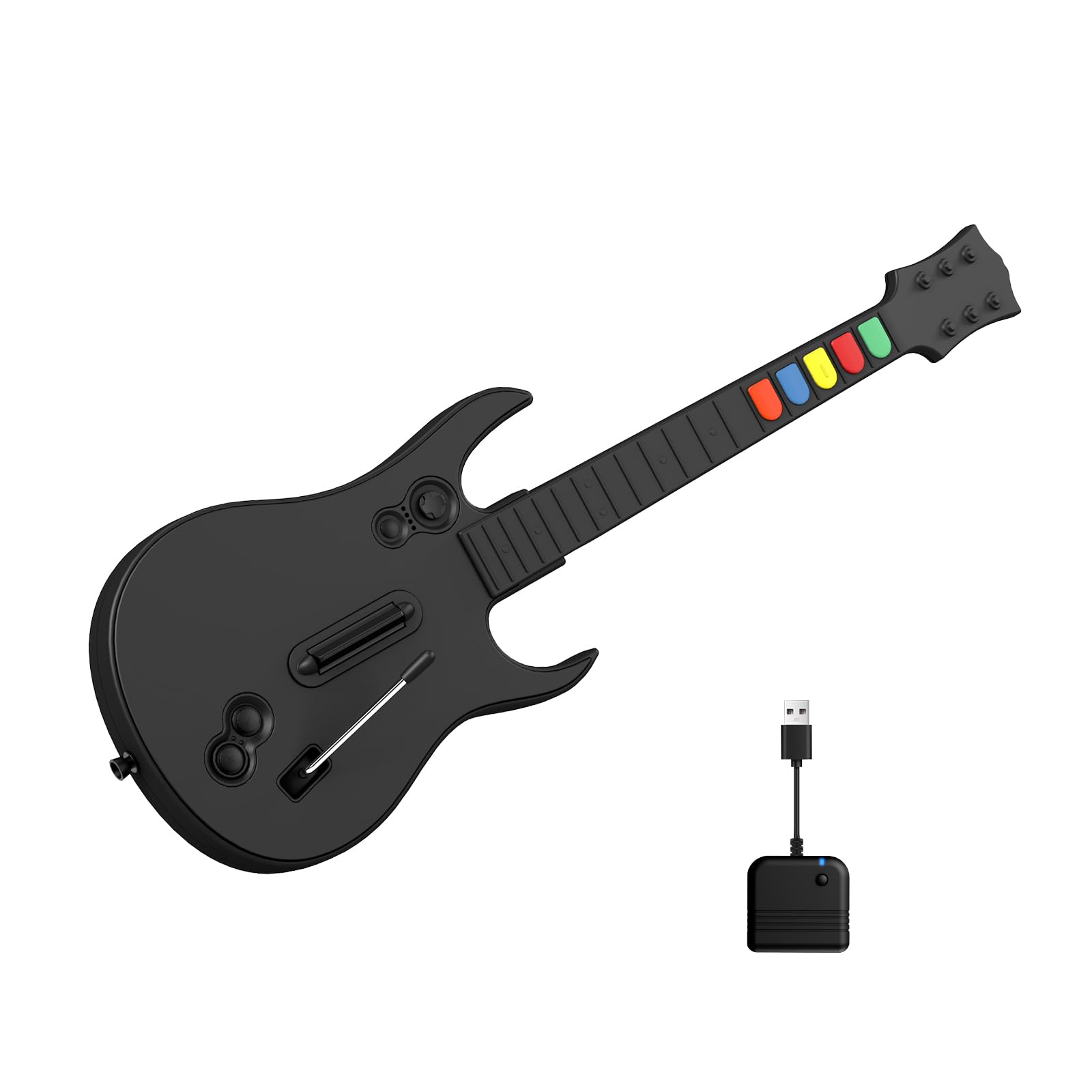 NBCP Wireless Guitar Controller for Xbox Series X/S, Xbox One & PC – Compatible with Rock Band 4 and Fortnite Festival, 2.4G Connection, Guitar Strap Included – Black