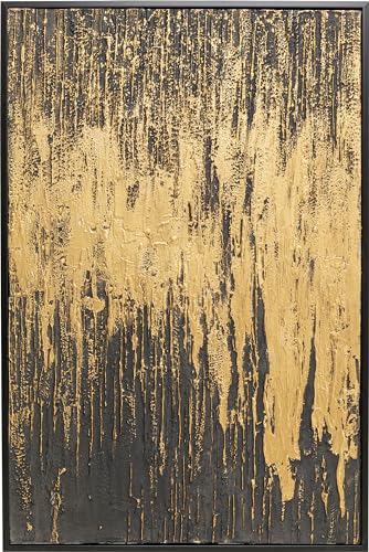 Kare Design Lienzo Abstract, Negro, 120x80 cm, con Marco de Madera Maciza, Pintura Acrílica Hecha a Mano, Arte Abstracto Moderno